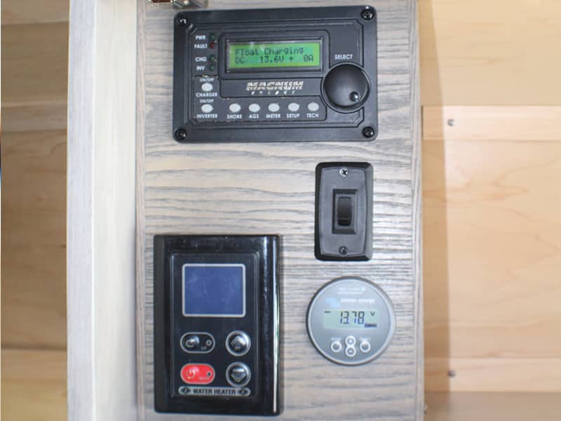 solar battery and water heaters control panels